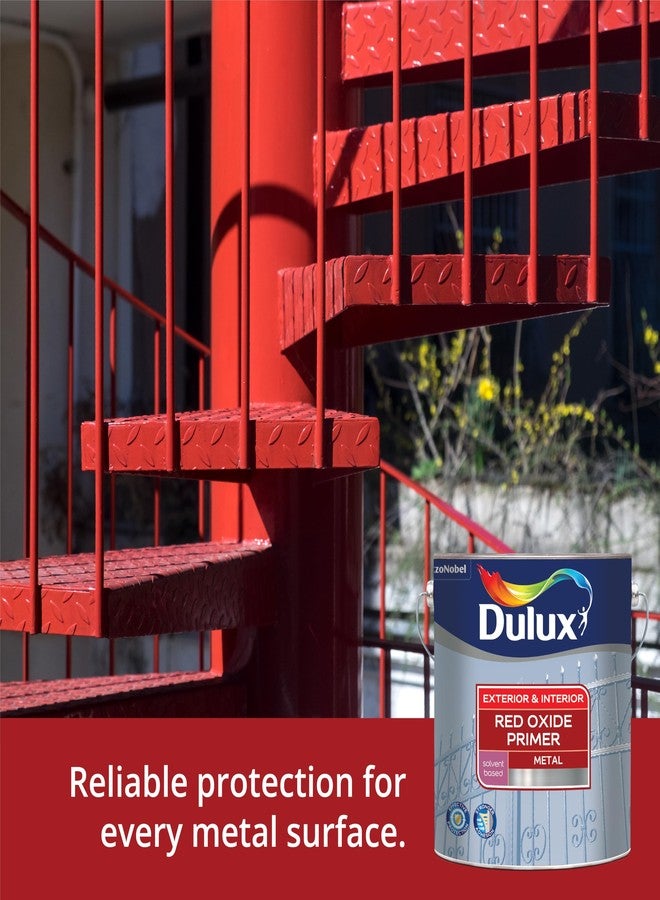 Dulux Red - Oxide Metal Primer | Suitable For Interior & Exterior Work |Quick Drying, Rust Protection for Metal Surfaces, 4 Litres - Image 3